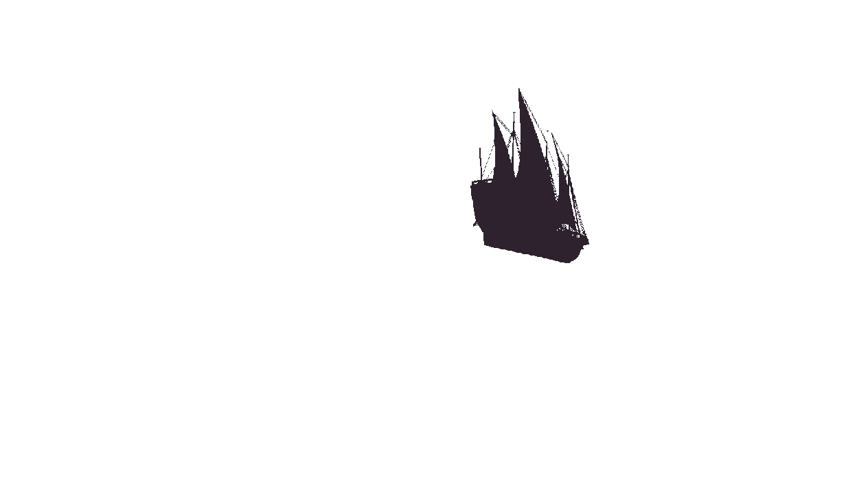 Transparent pixel-art sailing ship layer.